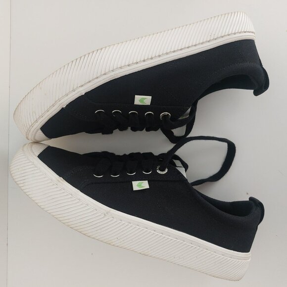CARIUMA Sneakers OCA Low Black Canvas Sustainable Casual Shoes Unisex W8 M6.5 - Picture 8 of 13